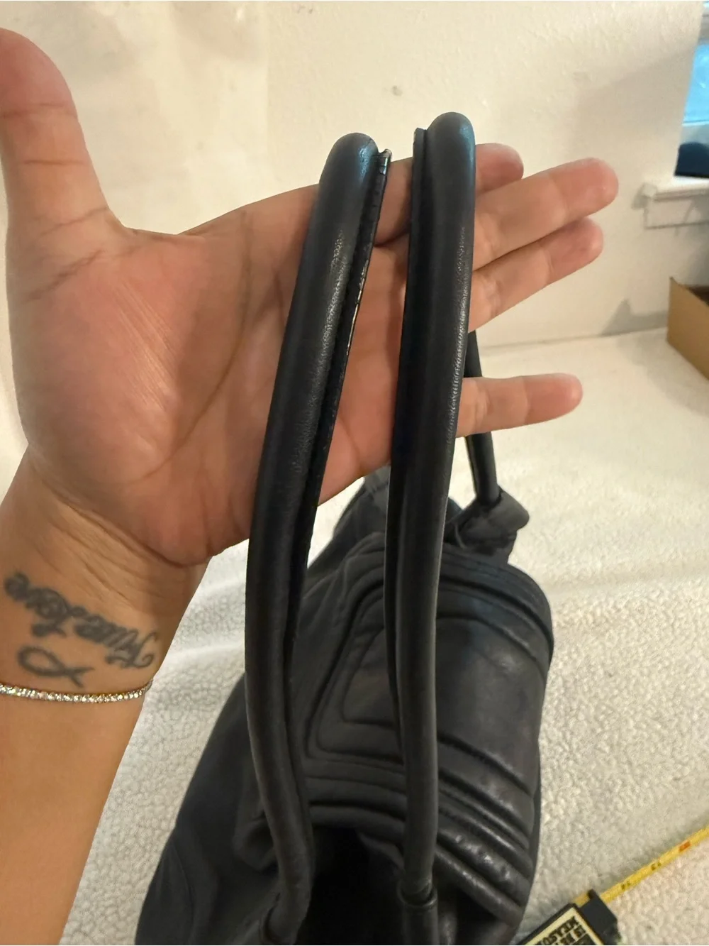 MIMCO Black Leather Slouchy Shoulder Bag Y2K